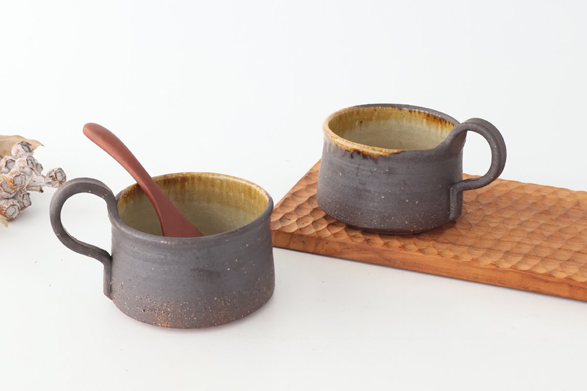 Kosendo Soup Mug Brown Tag | Shigaraki Ware