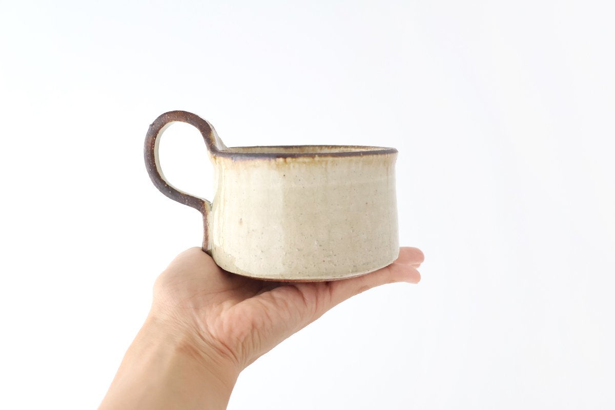 Kosendo Soup Mug White Tag | Shigaraki Ware