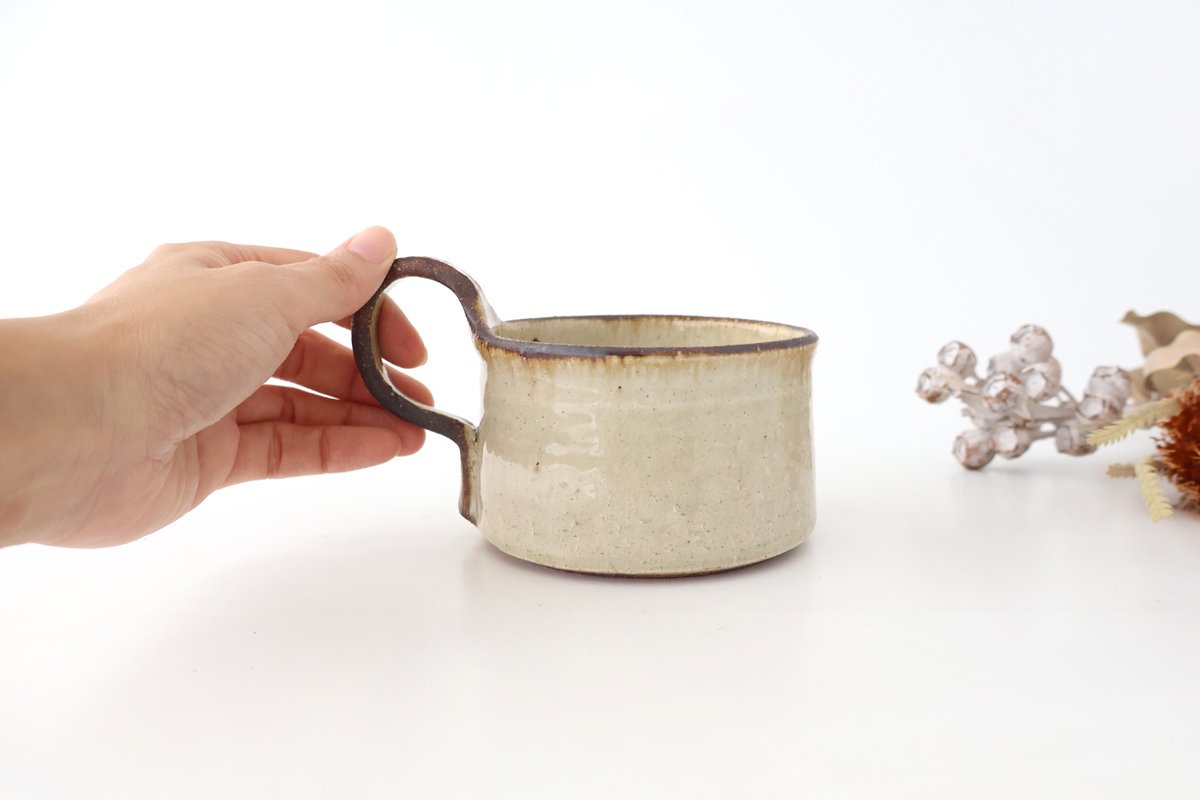 Kosendo Soup Mug White Tag | Shigaraki Ware