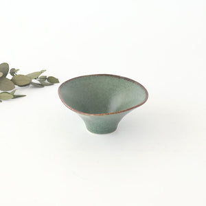 kei Morning Glory-shaped Small Bowl Green | Kobachi Mino Ware