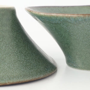 kei Morning Glory-shaped Small Bowl Green | Kobachi Mino Ware