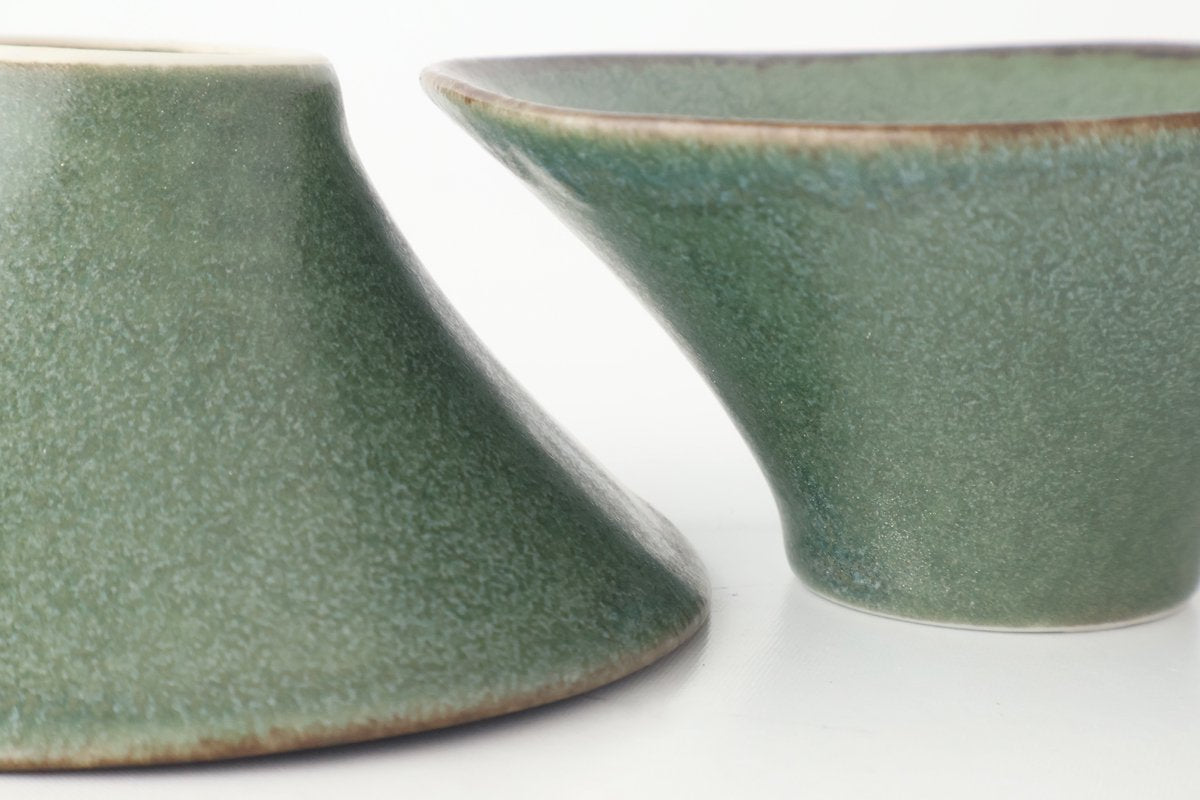 kei Morning Glory-shaped Small Bowl Green | Kobachi Mino Ware