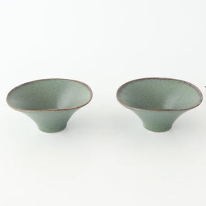 kei Morning Glory-shaped Small Bowl Green | Kobachi Mino Ware