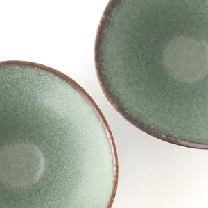 kei Morning Glory-shaped Small Bowl Green | Kobachi Mino Ware