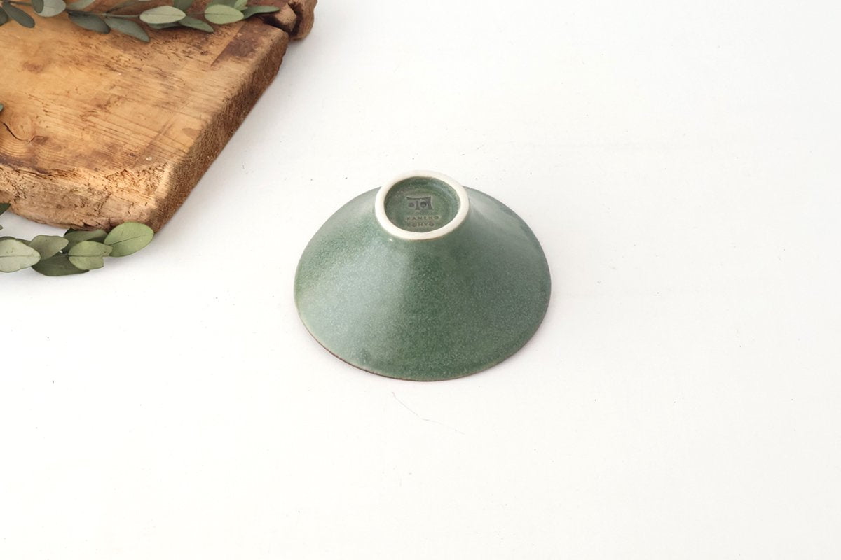 kei Morning Glory-shaped Small Bowl Green | Kobachi Mino Ware