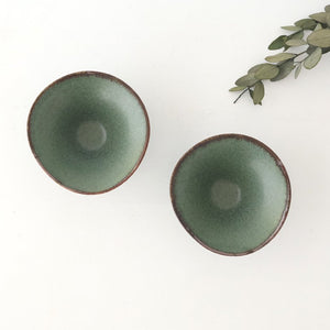 kei Morning Glory-shaped Small Bowl Green | Kobachi Mino Ware