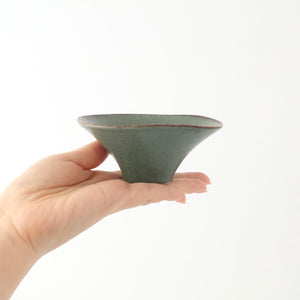 kei Morning Glory-shaped Small Bowl Green | Kobachi Mino Ware