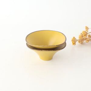 kei Morning Glory-shaped Small Bowl Mustard | Kobachi Mino Ware