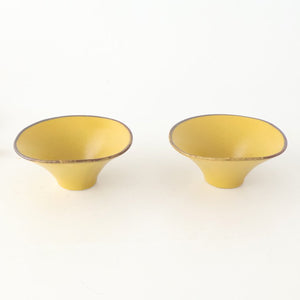 kei Morning Glory-shaped Small Bowl Mustard | Kobachi Mino Ware