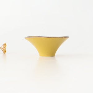 kei Morning Glory-shaped Small Bowl Mustard | Kobachi Mino Ware