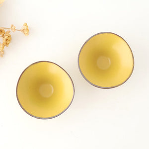 kei Morning Glory-shaped Small Bowl Mustard | Kobachi Mino Ware