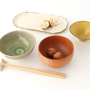 kei Morning Glory-shaped Small Bowl Mustard | Kobachi Mino Ware