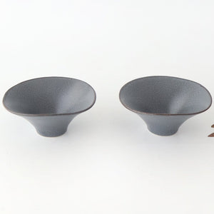 kei Morning Glory-shaped Small Bowl Gray | Kobachi Mino Ware