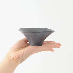 kei Morning Glory-shaped Small Bowl Gray | Kobachi Mino Ware