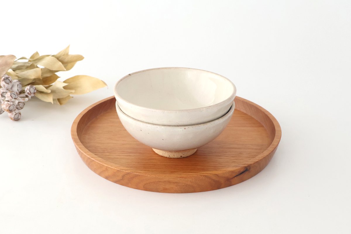 Rough Clay Rice Bowl White | Mino Ware