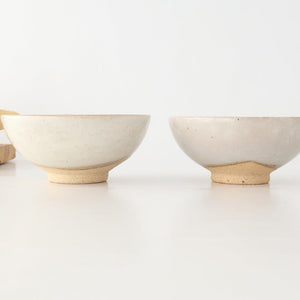 Rough Clay Rice Bowl White | Mino Ware