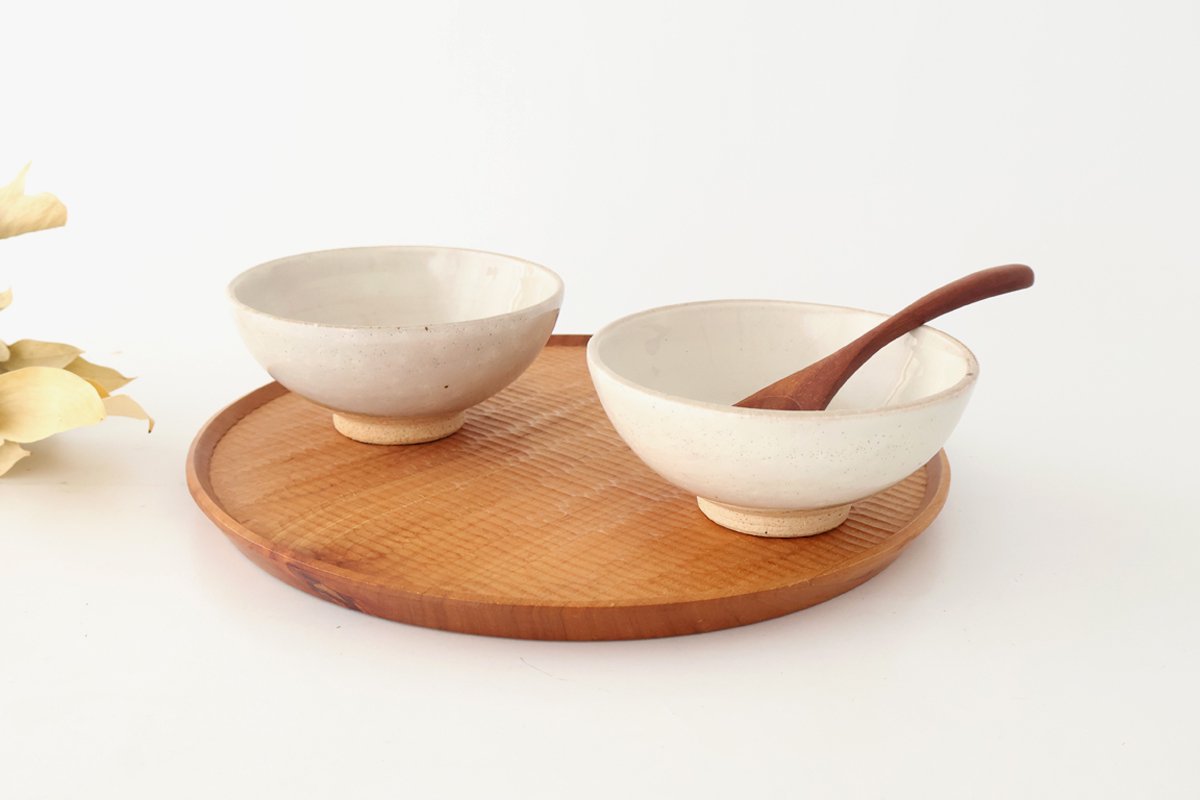 Rough Clay Rice Bowl White | Mino Ware