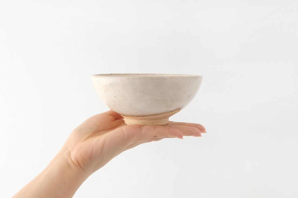 Rough Clay Rice Bowl White | Mino Ware