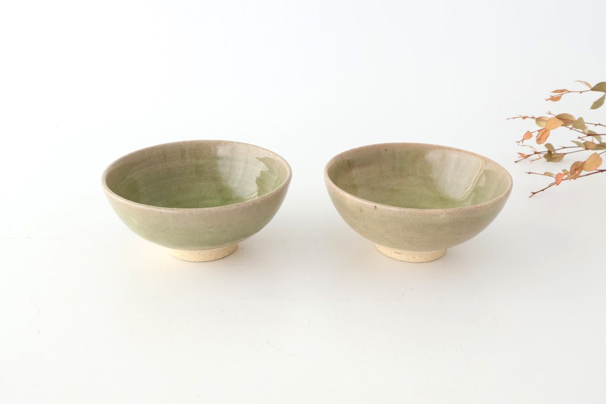 Rough Clay Rice Bowl Green | Mino Ware