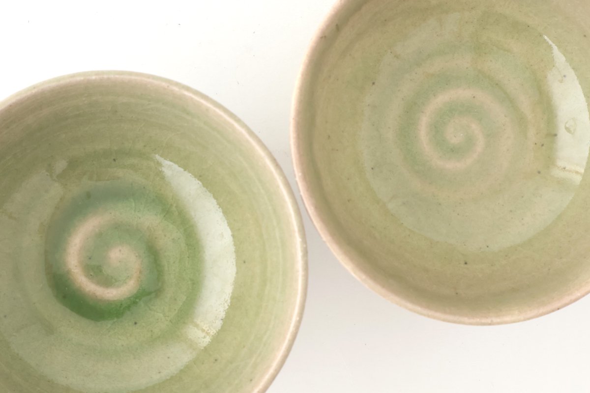 Rough Clay Rice Bowl Green | Mino Ware