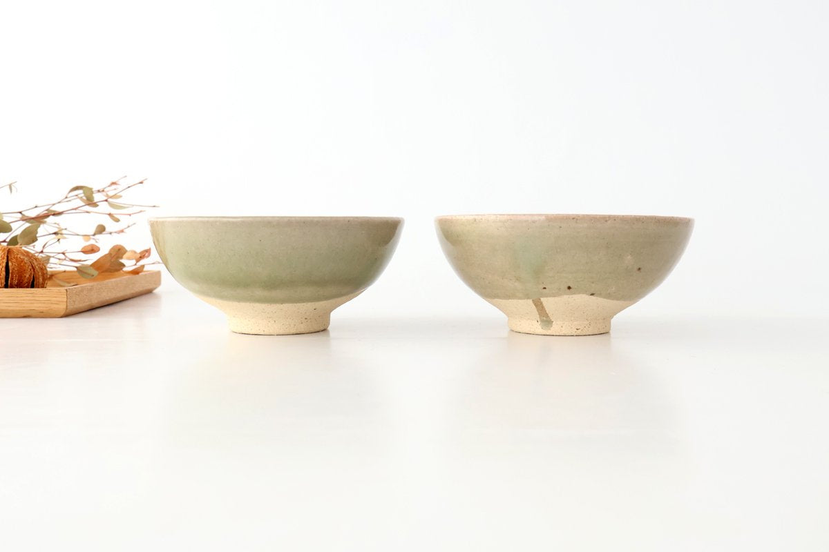 Rough Clay Rice Bowl Green | Mino Ware