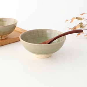 Rough Clay Rice Bowl Green | Mino Ware