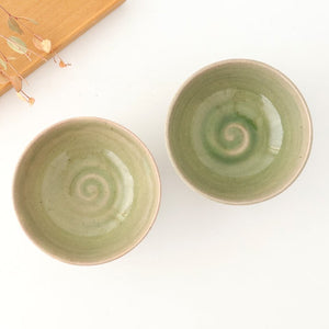 Rough Clay Rice Bowl Green | Mino Ware