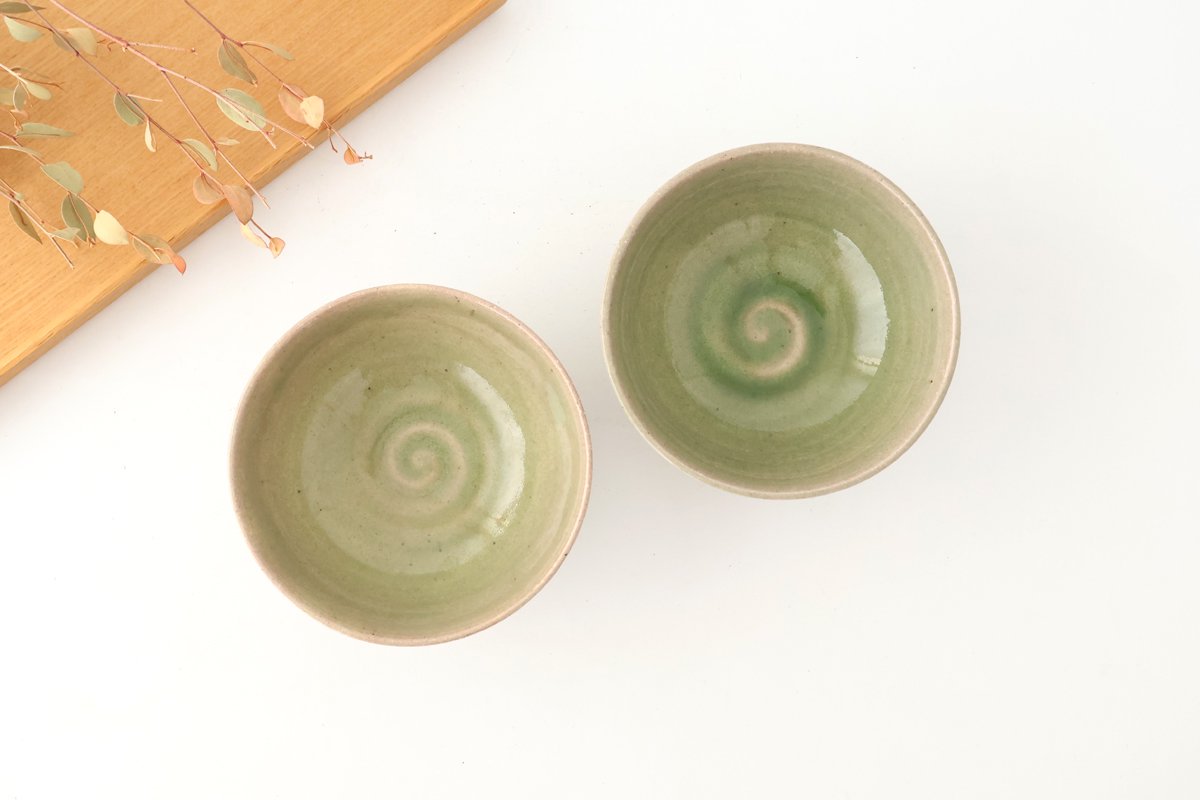 Rough Clay Rice Bowl Green | Mino Ware