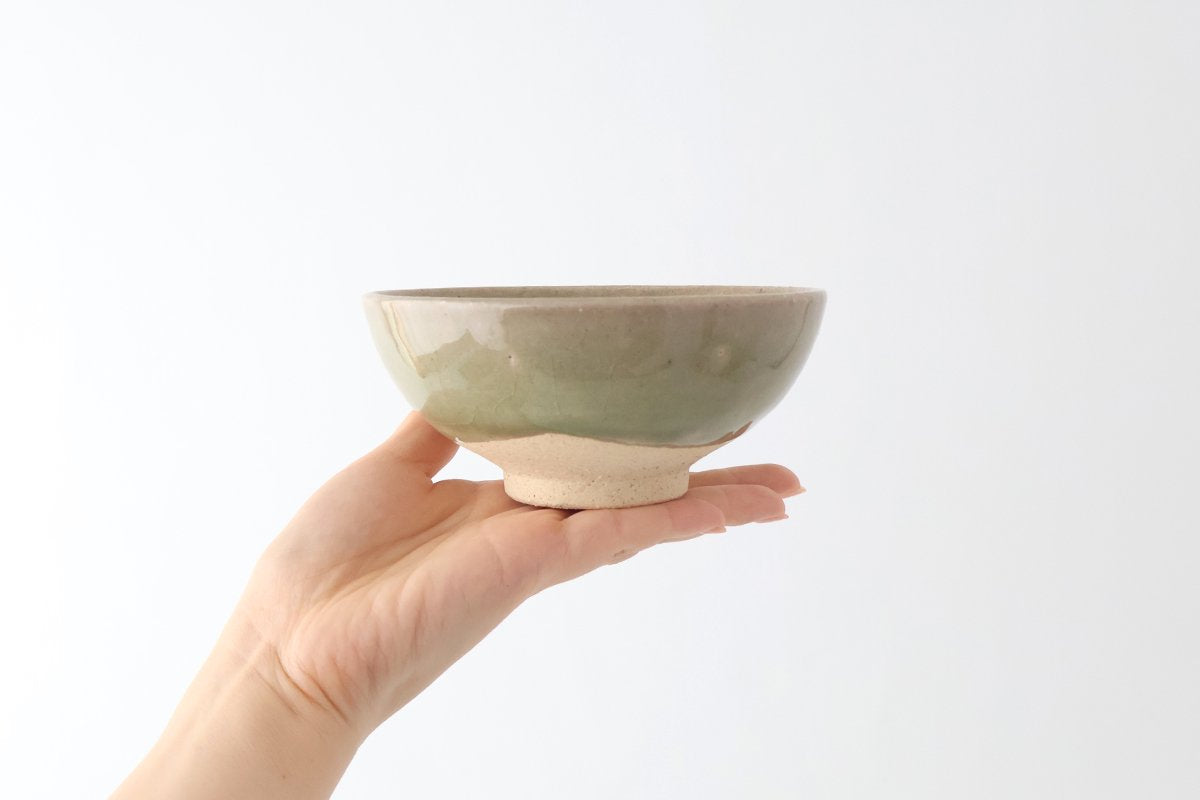 Rough Clay Rice Bowl Green | Mino Ware