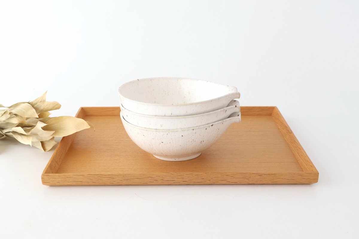 Fig-shape Bowl Katakuchi White 15cm/6in | Serving Bowl Mino Ware