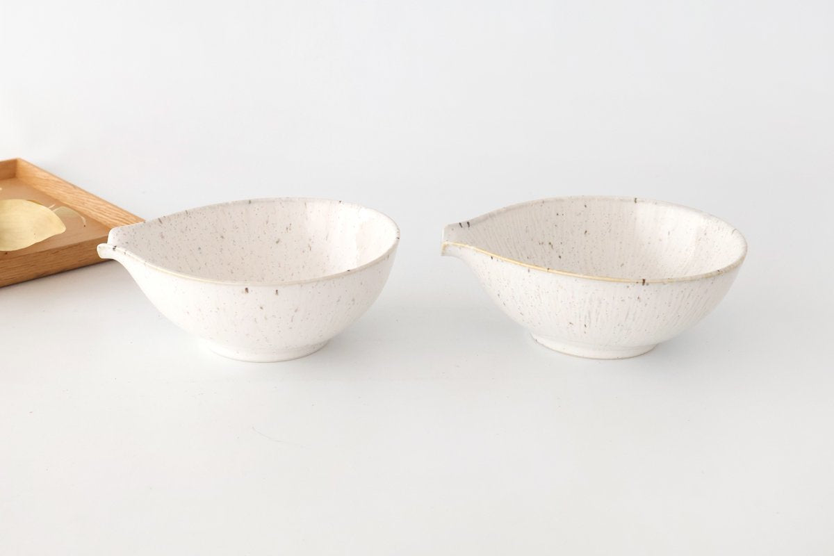 Fig-shape Bowl Katakuchi White 15cm/6in | Serving Bowl Mino Ware