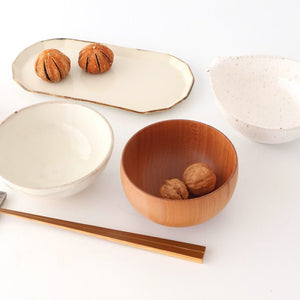 Fig-shape Bowl Katakuchi White 15cm/6in | Serving Bowl Mino Ware