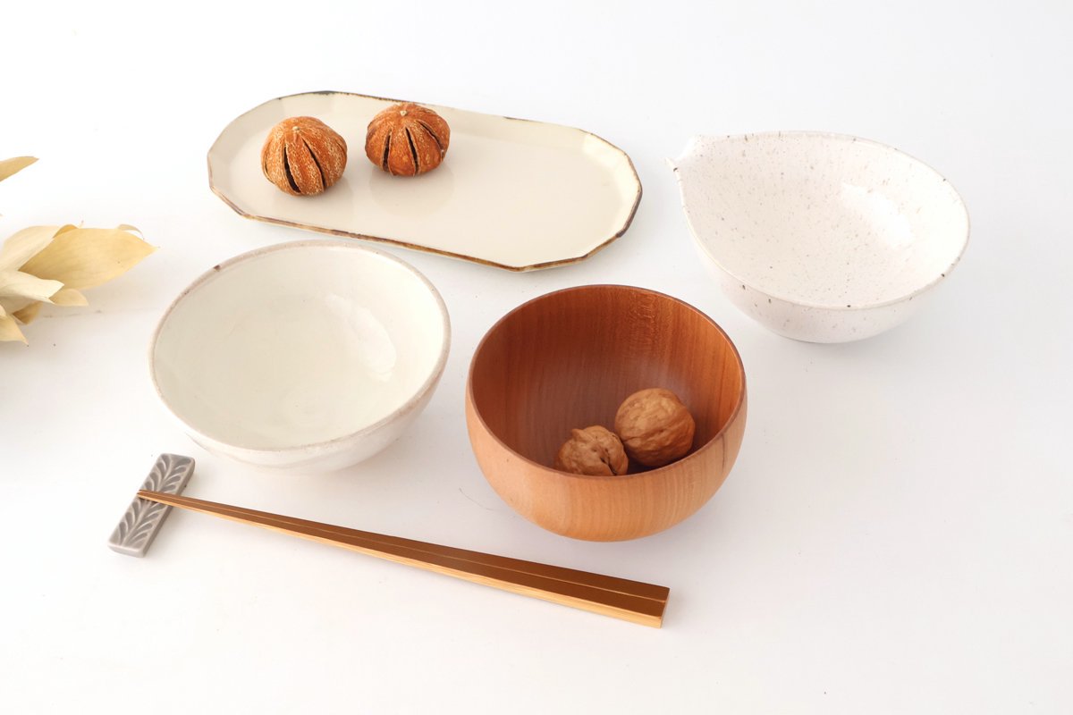 Fig-shape Bowl Katakuchi White 15cm/6in | Serving Bowl Mino Ware