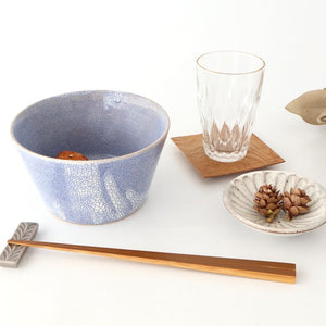 Round Bowl Blue Kairagi 13.5cm/ 5.3in | Kobachi Mino ware