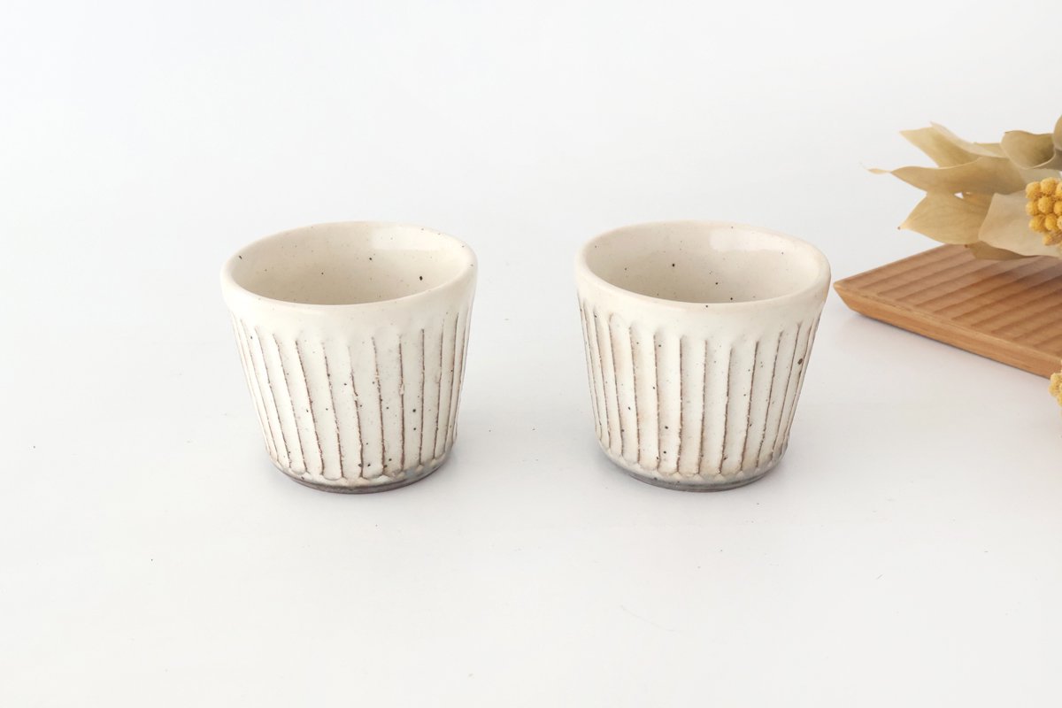 Soba Choko Shaved White | Free Cup Mino Ware