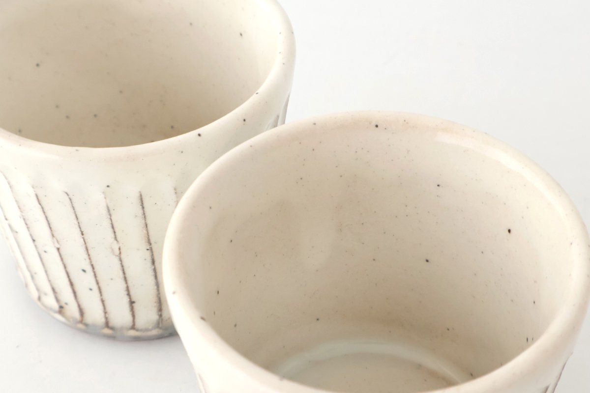 Soba Choko Shaved White | Free Cup Mino Ware