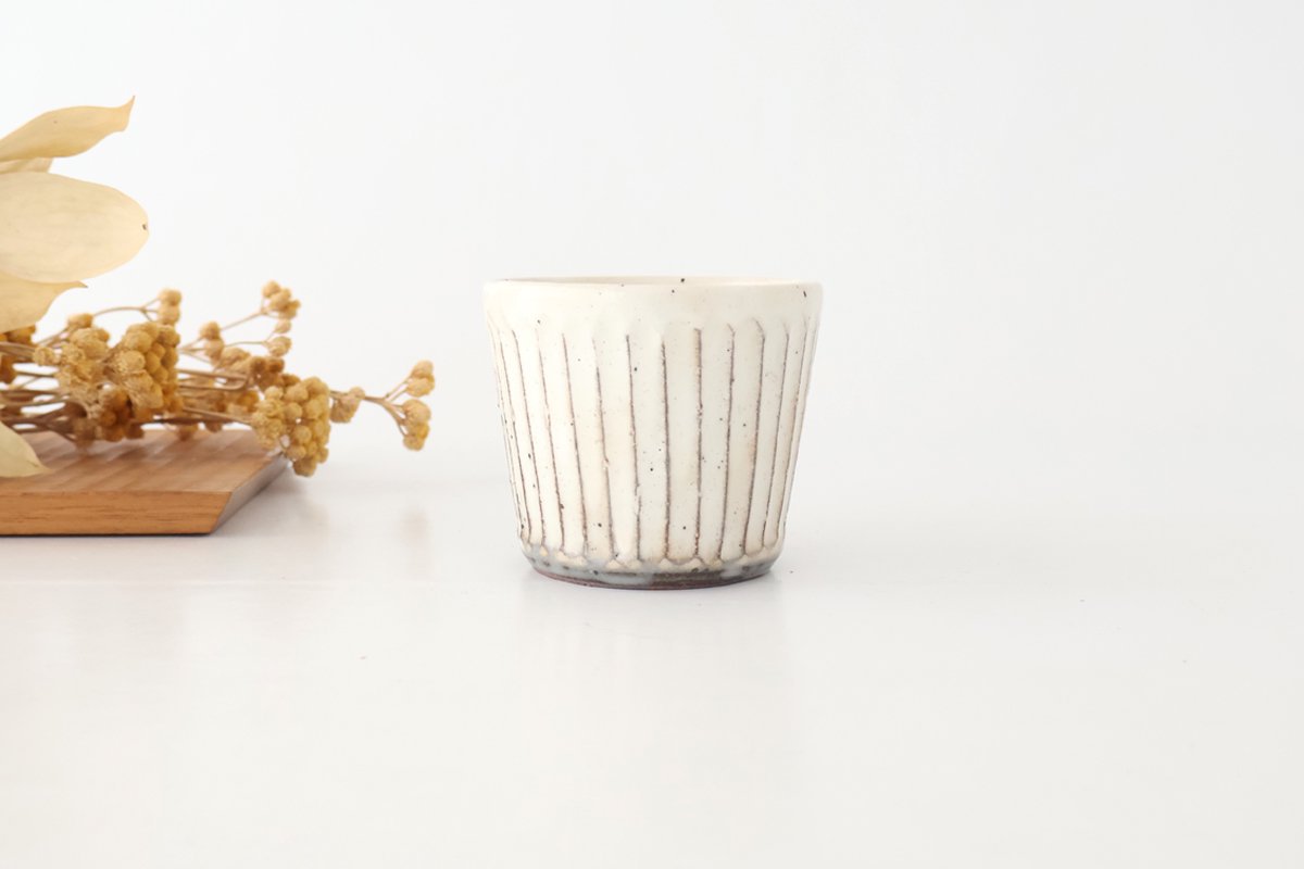 Soba Choko Shaved White | Free Cup Mino Ware