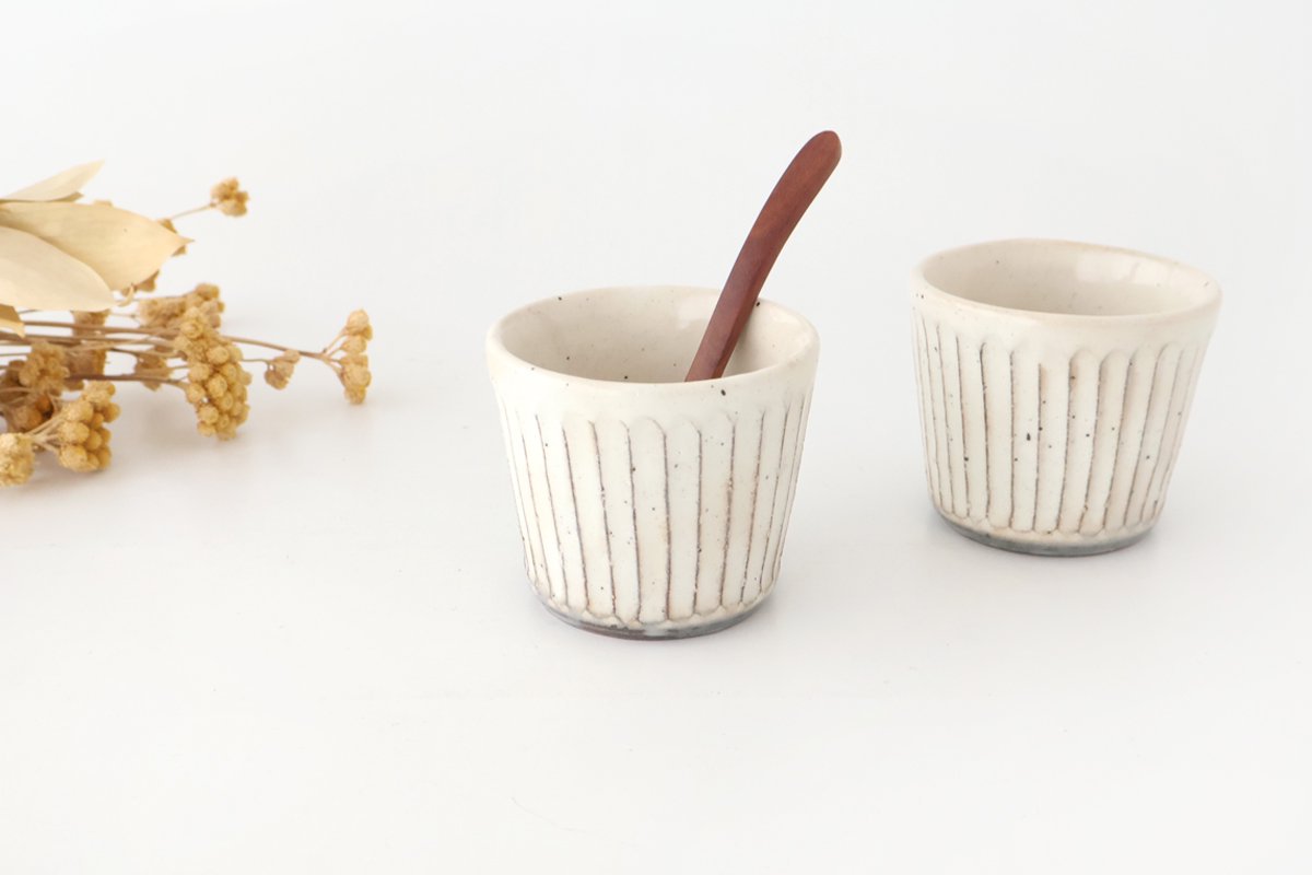 Soba Choko Shaved White | Free Cup Mino Ware