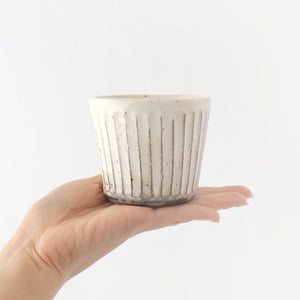 Soba Choko Shaved White | Free Cup Mino Ware