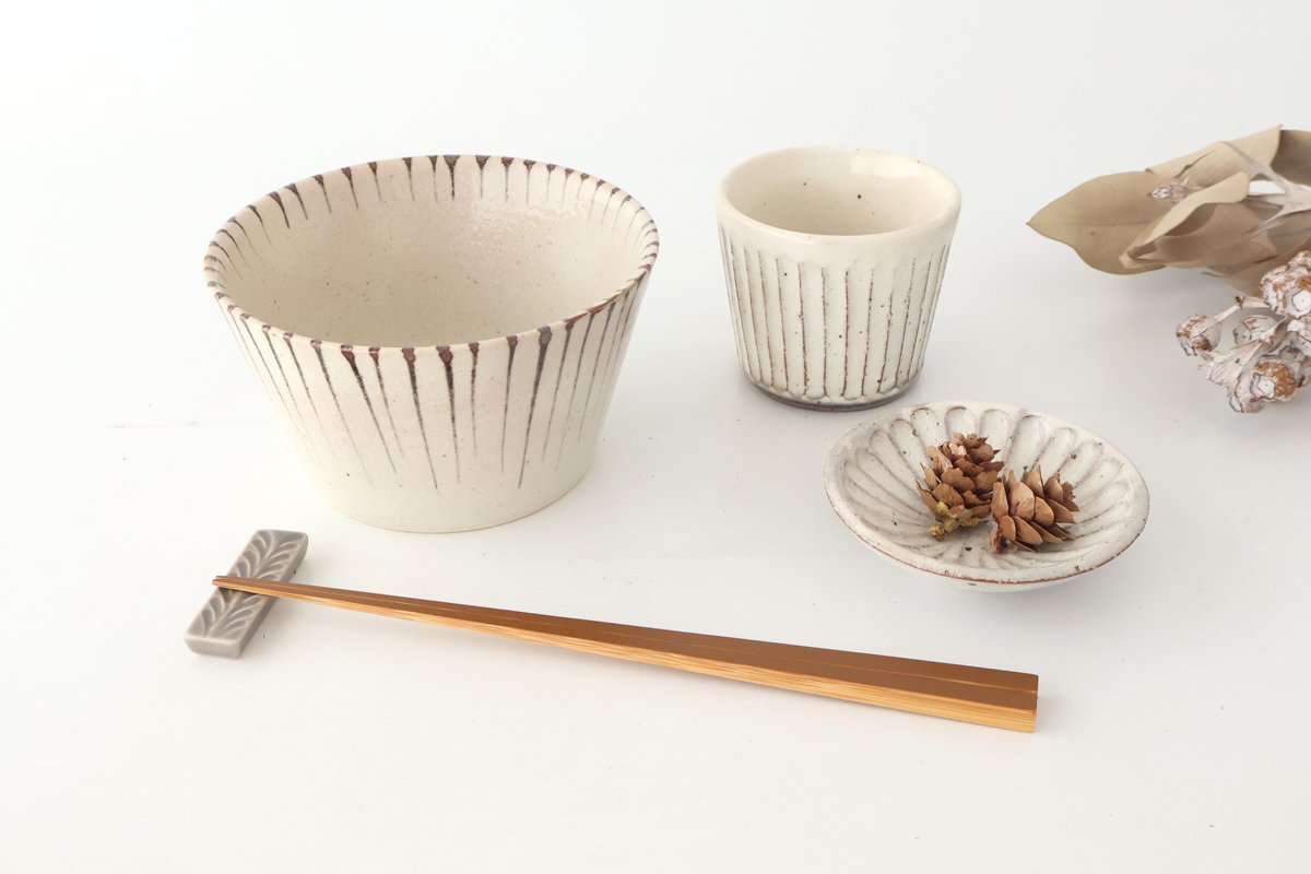 Soba Choko Shaved White | Free Cup Mino Ware