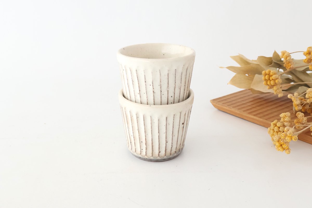 Soba Choko Shaved White | Free Cup Mino Ware