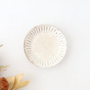 White Decorated Shaving Small Plate｜Mino Ware