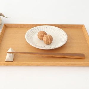 White Decorated Shaving Small Plate｜Mino Ware