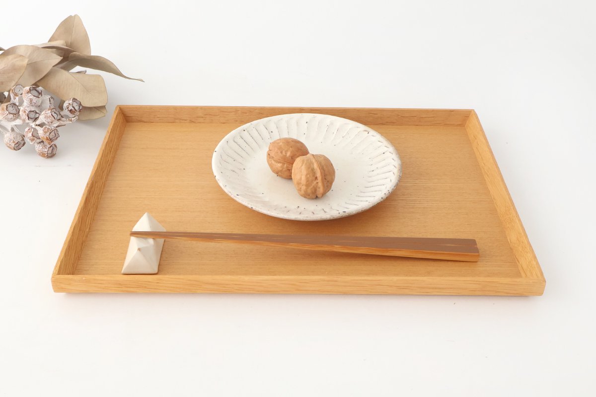 White Decorated Shaving Small Plate｜Mino Ware