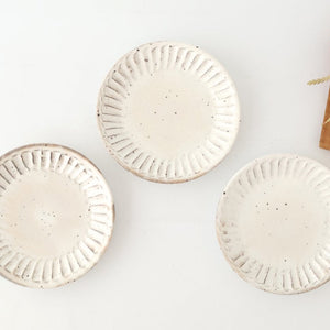 White Decorated Shaving Small Plate｜Mino Ware