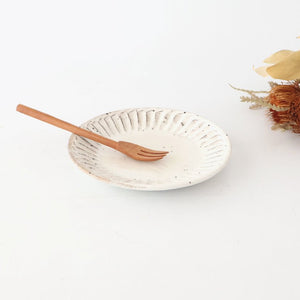 White Decorated Shaving Small Plate｜Mino Ware