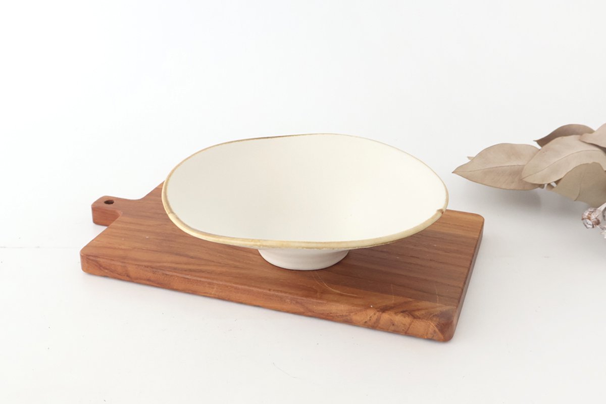 Morning Glory-shaped Bowl White | Serving Bowl Mino Ware