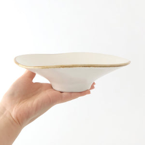 Morning Glory-shaped Bowl White | Serving Bowl Mino Ware