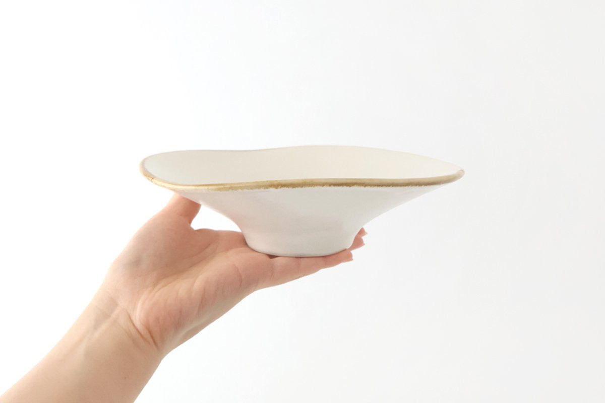 Morning Glory-shaped Bowl White | Serving Bowl Mino Ware