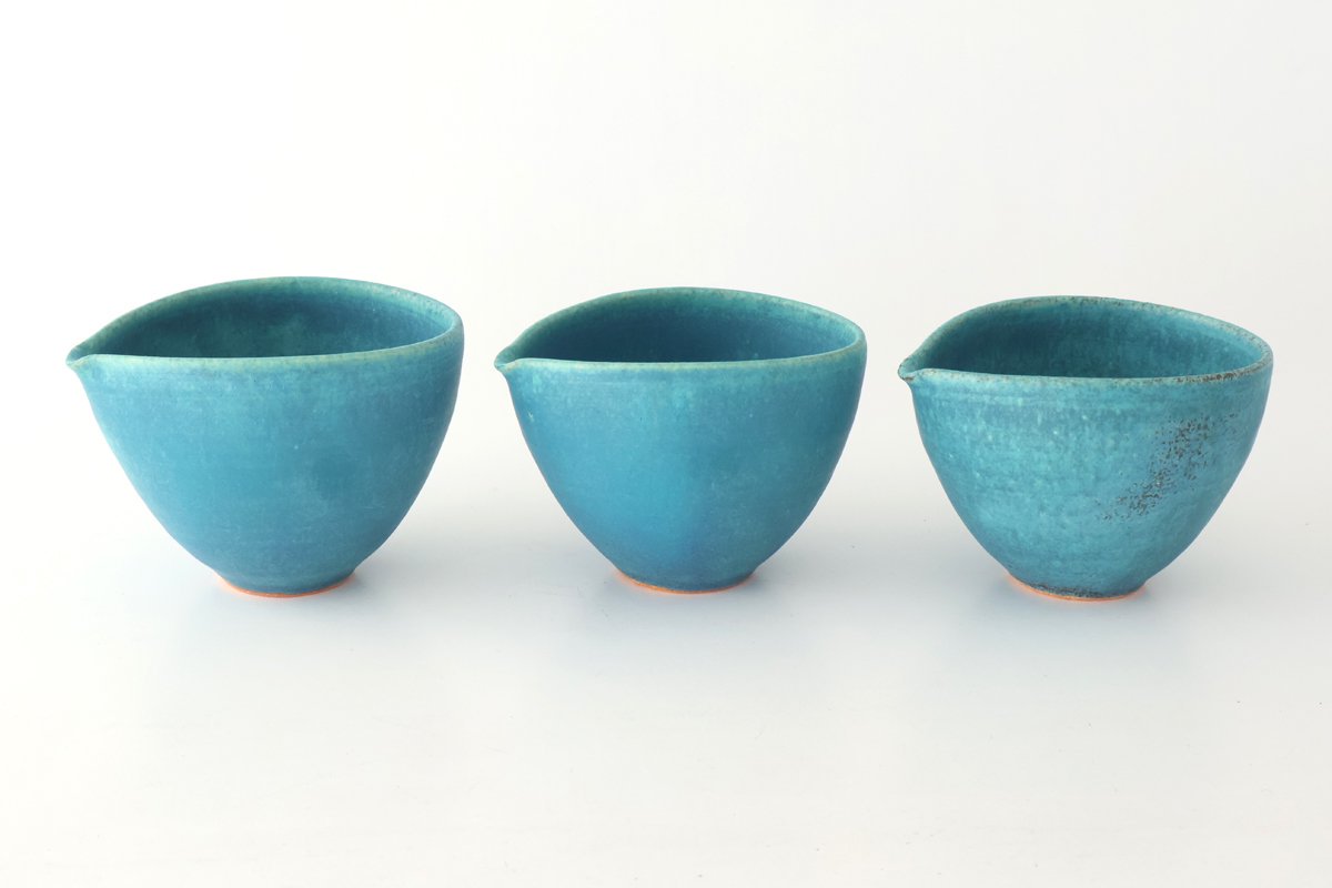 Katakuchi Small Bowl Turquoise Blue | Shigaraki Ware